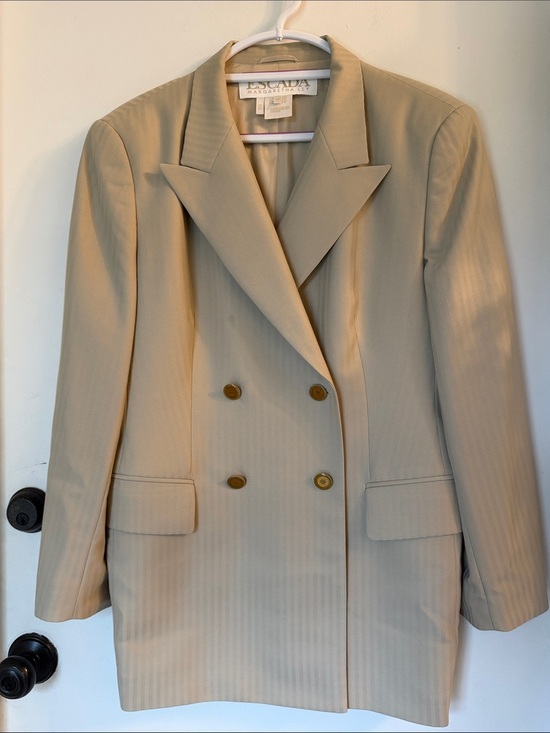 Escada by Margaretha Ley Vintage Wool Cashmere Double Breasted Blazer 40 - View 22
