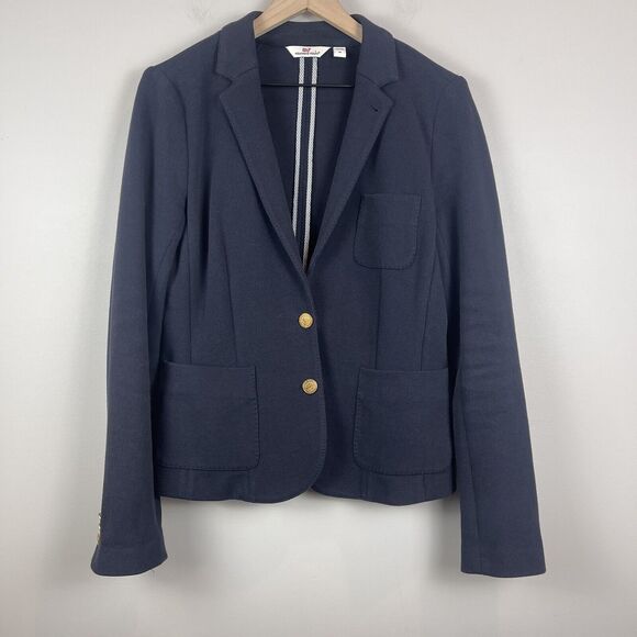Vineyard Vines Womens Burnt Orange Corduroy Blazer Jacket Whale Lining Size 12 - View 20