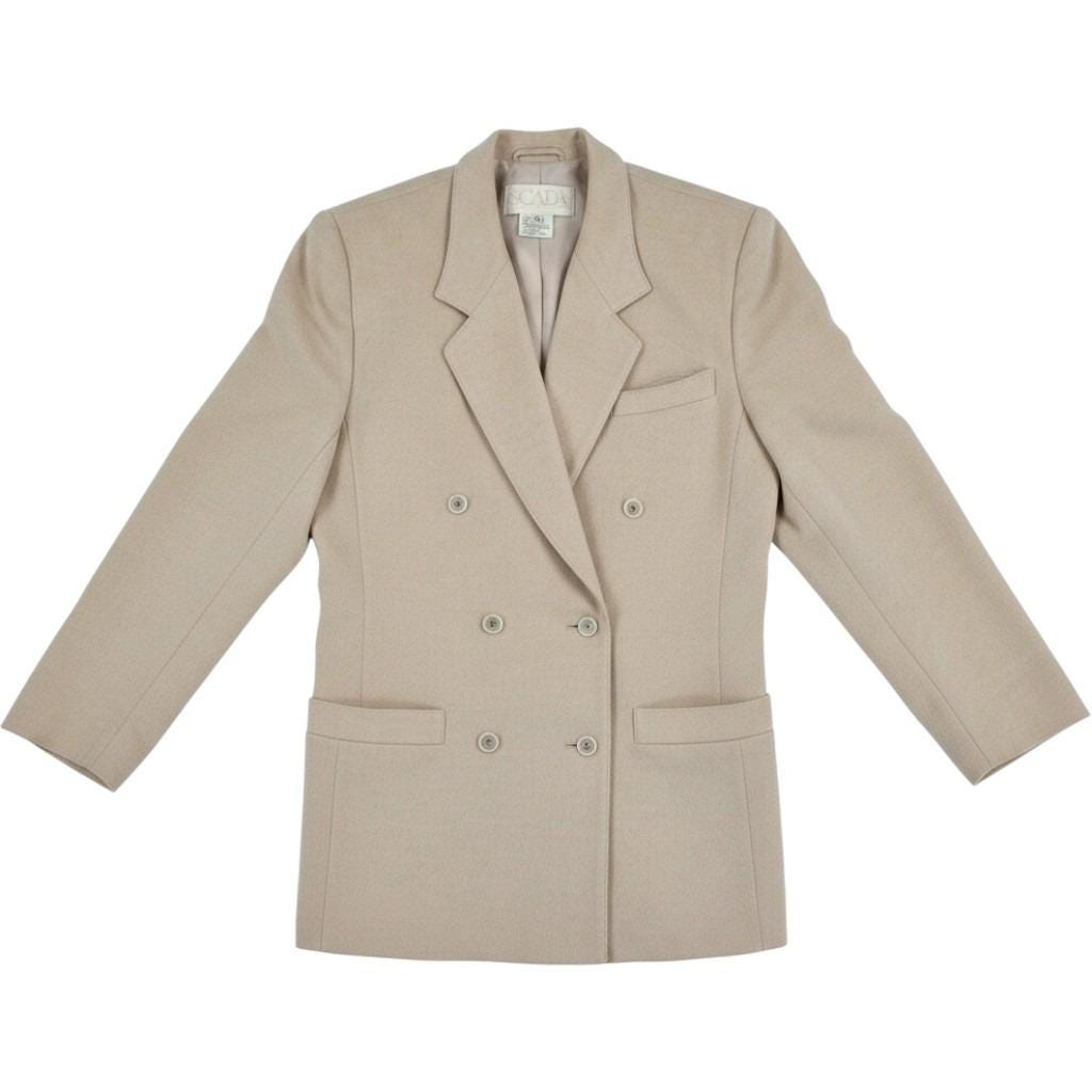 Escada by Margaretha Ley Vintage Wool Cashmere Double Breasted Blazer 40