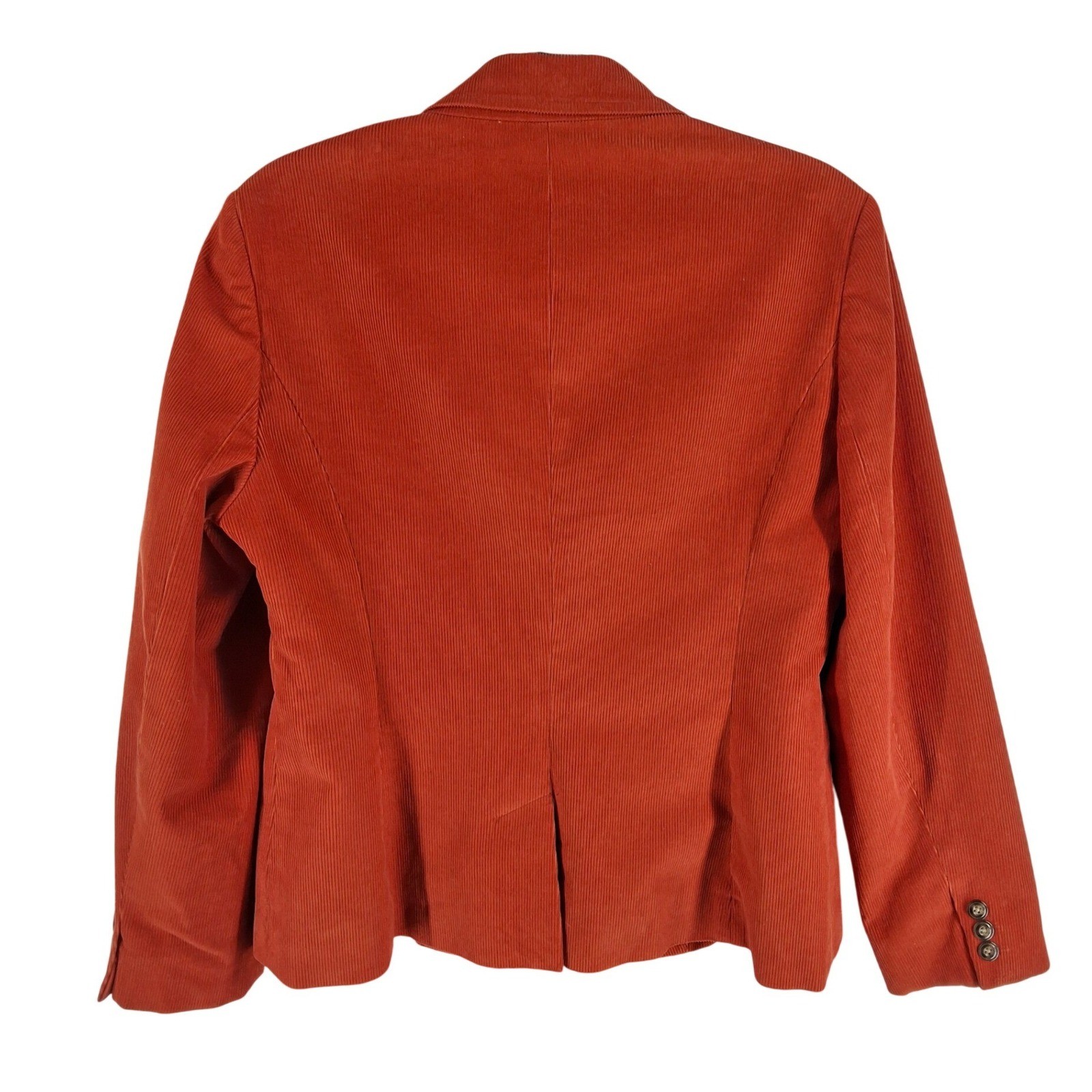 Vineyard Vines Womens Burnt Orange Corduroy Blazer Jacket Whale Lining Size 12 - View 3