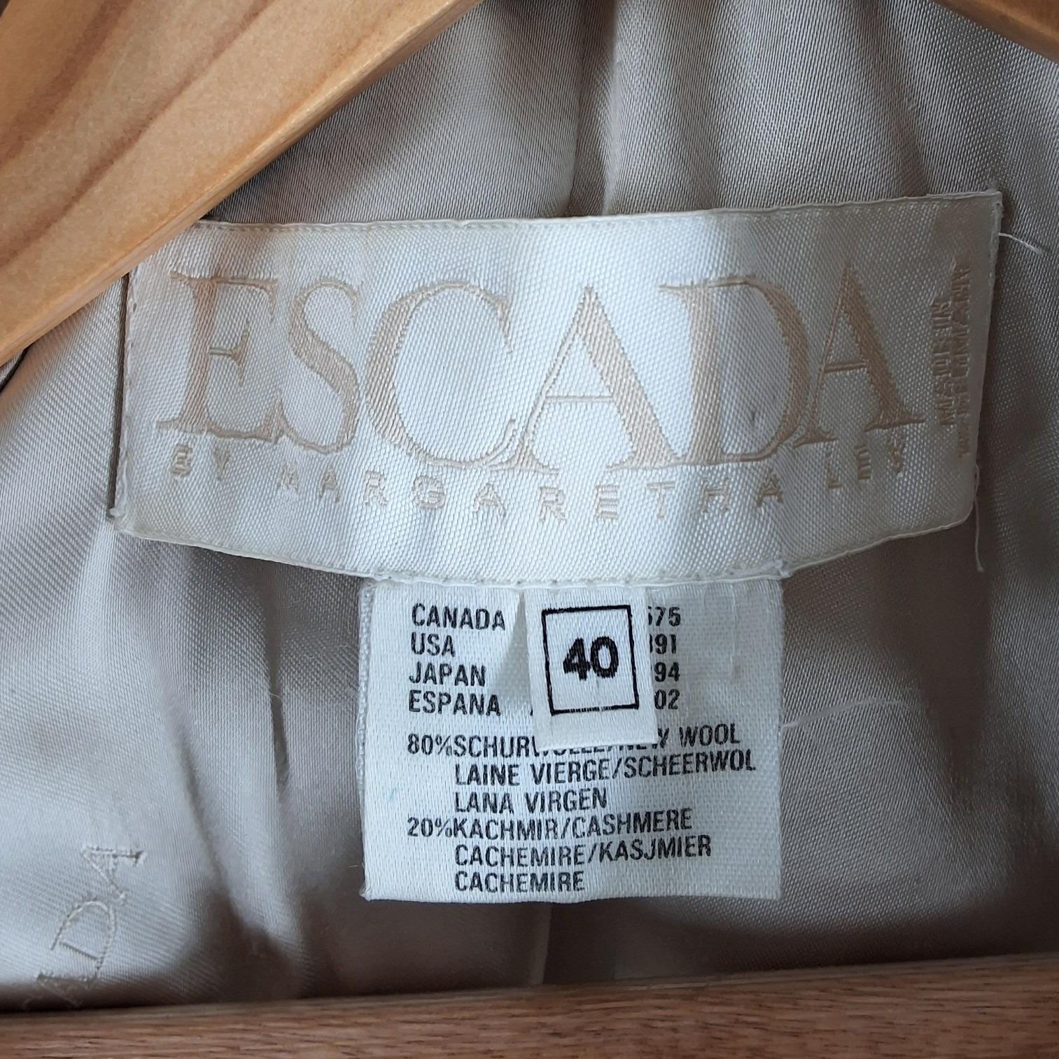 Escada by Margaretha Ley Vintage Wool Cashmere Double Breasted Blazer 40