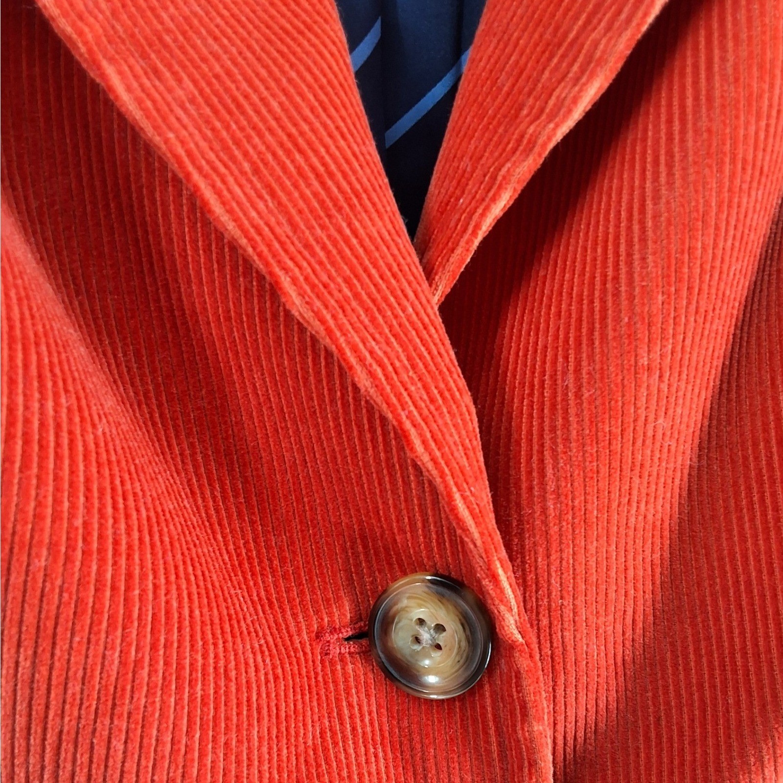 Vineyard Vines Womens Burnt Orange Corduroy Blazer Jacket Whale Lining Size 12 - View 6
